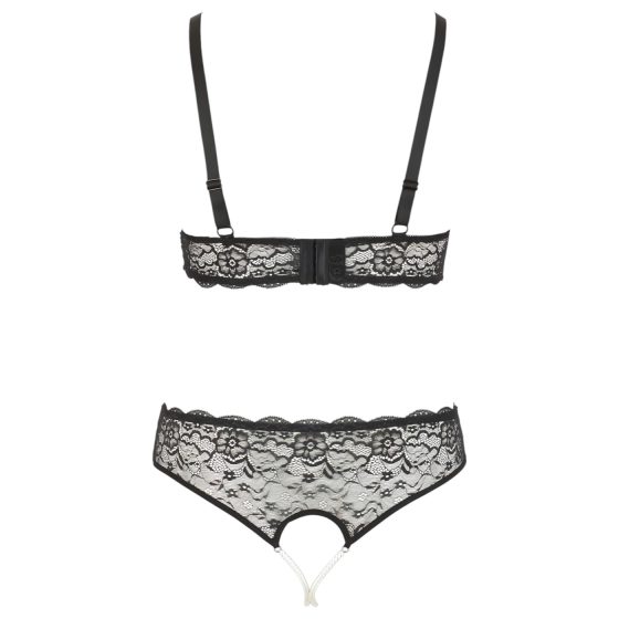 Cottelli Plus Size - Beaded Bra Set (Black)