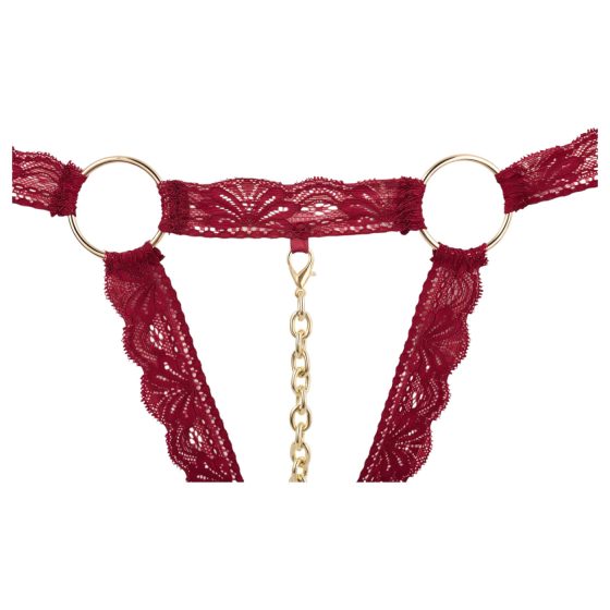 Cottelli - Metallic Ring Open Bra Set (Red)