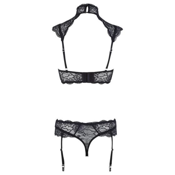 Cottelli - Lace Bra Set with Collar (Black)