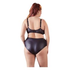 Cottelli Plus Size - Cross-strap Bra and Panty (Black)