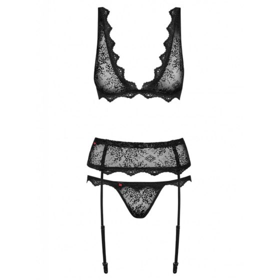 Obsessive Emperita - tiny embroidered lingerie set (black)