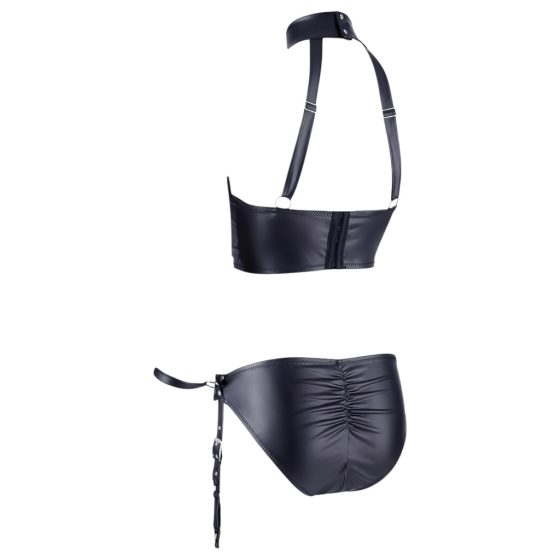 Cottelli Bondage - Glossy Lift-up Set with Handcuffs (Black)