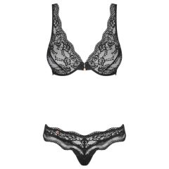 Luvae Floral Strappy Bra Set (Black)