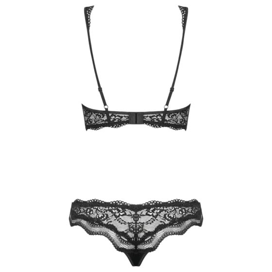 Luvae Floral Strappy Bra Set (Black)