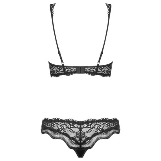 Luvae Floral Strappy Bra Set (Black)