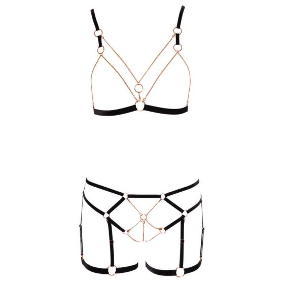 Cottelli - Chain Decorative Body Harness - 2 Piece (Black)