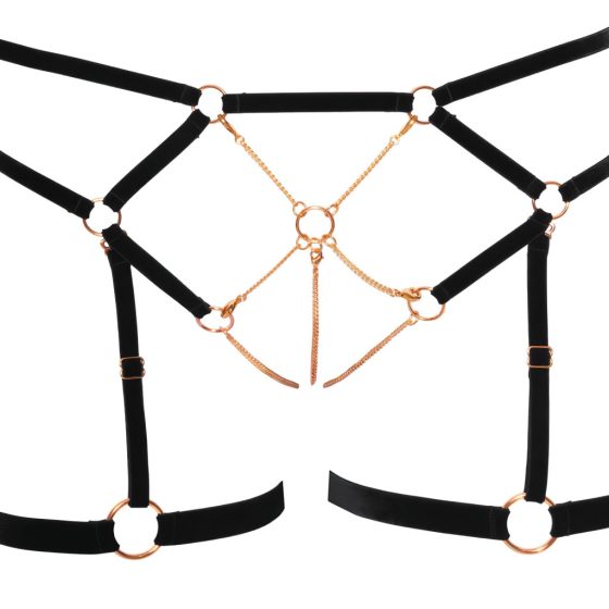 Cottelli - Chain Decorative Body Harness - 2 Piece (Black)