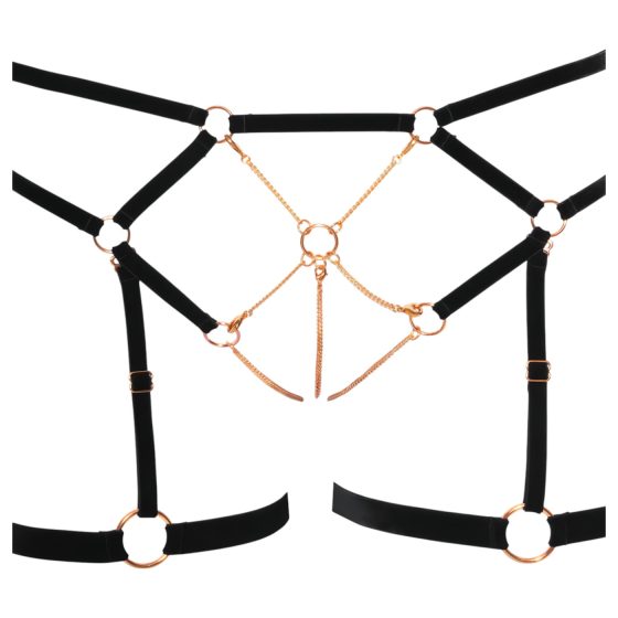 Cottelli - Chain Decorative Body Harness - 2 Piece (Black)