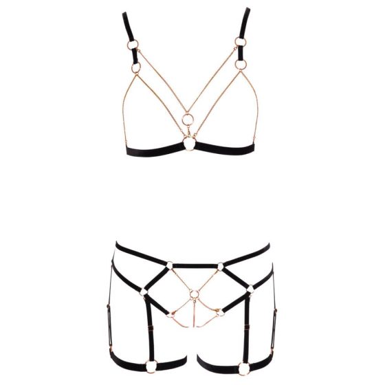 Cottelli - Chain Decorative Body Harness - 2 Piece (Black)