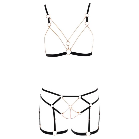 Cottelli - Chain Decorative Body Harness - 2 Piece (Black)