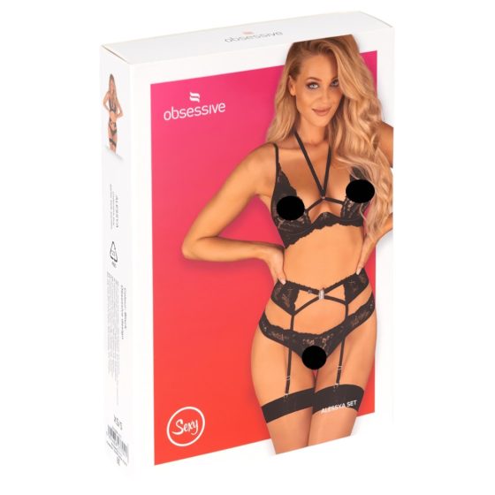 Obsessive Alessya - Lace Lingerie Set (Black)