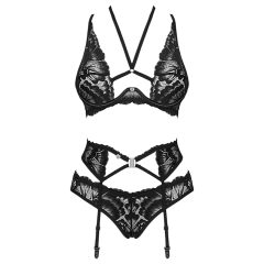 Obsessive Alessya - lace lingerie set (black)