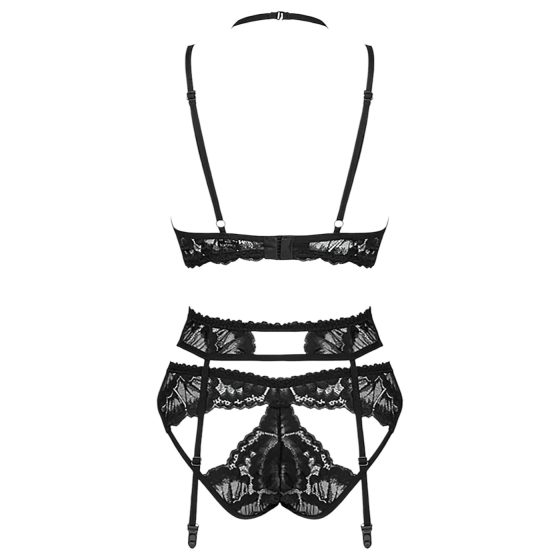 Obsessive Alessya - lace lingerie set (black)