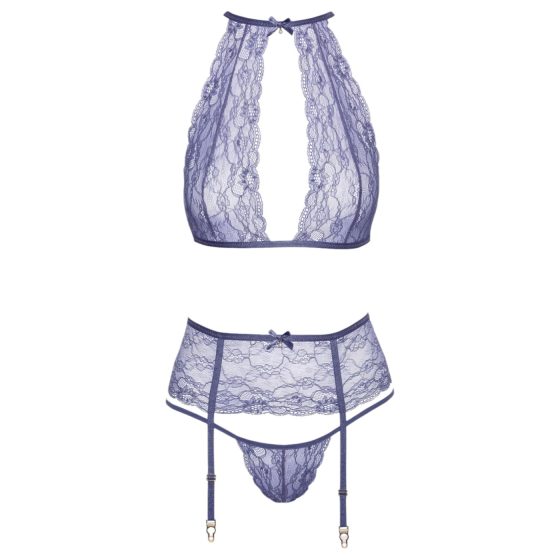 Kissable - lace lingerie set (purple)