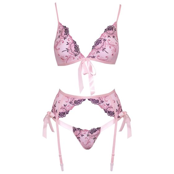 Kissable - Rose Embroidered Lingerie Set (Pink)