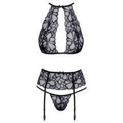 Kissable - Halter Neck Lace Bra Set (Black)