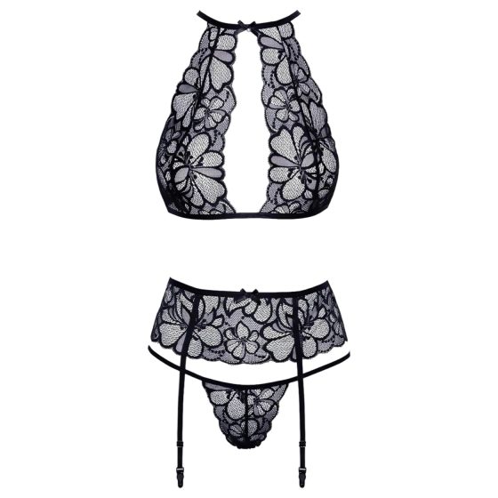 Kissable - Halter Neck Lace Bra Set (Black)