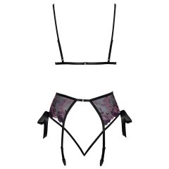 Kissable - Pink and Purple Embroidered Bra Set (Black)