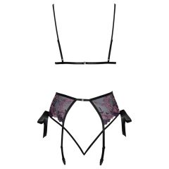 Kissable - Pink and Purple Embroidered Bra Set (Black)