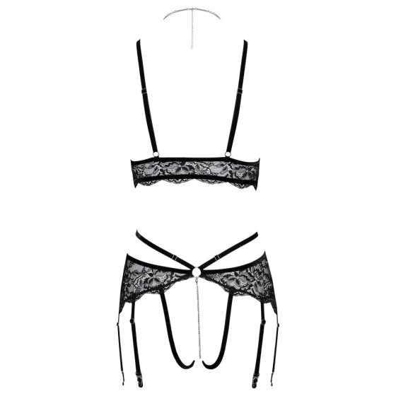 Abierta Fina - Open Lace Bra Set (Black)