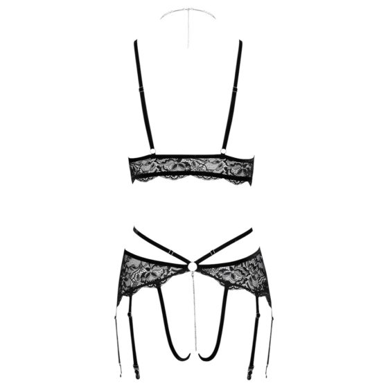 Abierta Fina - Open, Lace Bra Set (Black)