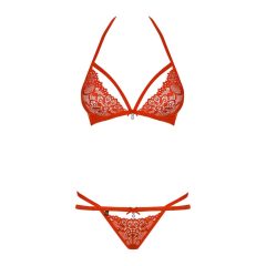 Obsessive 838-SET-3 - Strappy lace bra set (red)