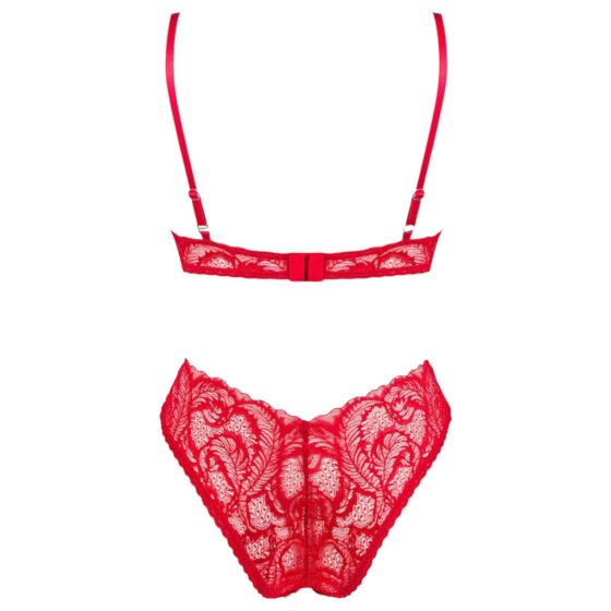 Obsessive Atenica - lace cross-strap lingerie set (red)