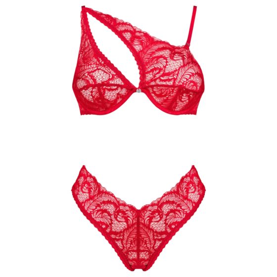 Obsessive Atenica - lace cross-strap lingerie set (red)