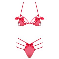 Obsessive Giftella - Bow Lingerie Set (Red)