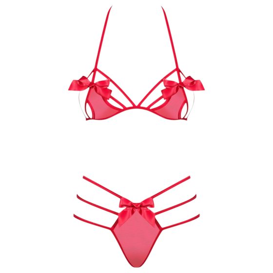 Obsessive Giftella - Bow Lingerie Set (Red)