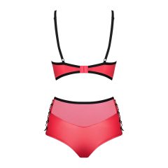 Obsessive Leatheria - Leather Look Bra Set (Red) - S/M