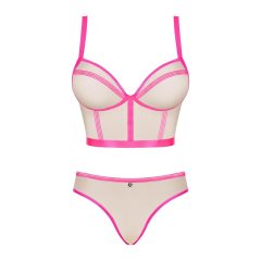 Obsessive Nudelia - Bra Set (Natural-Pink) - S/M