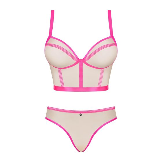 Obsessive Nudelia - Bra Set (Nude-Pink) - S/M