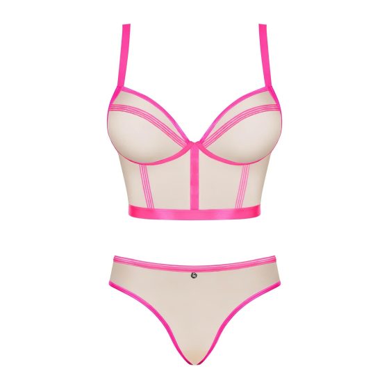 Obsessive Nudelia - Bra Set (Natural-Pink) - S/M