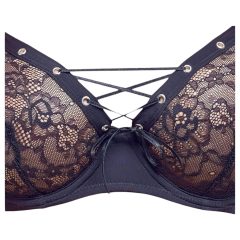 Cottelli Party - Lace-Up Bra Set (Black)