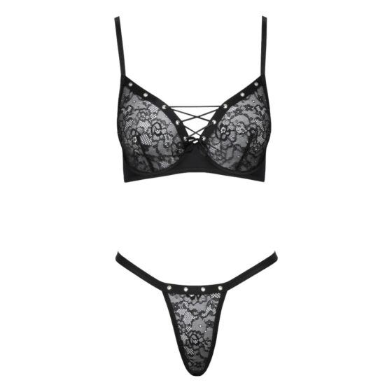 Cottelli Party - corset bra set (black)