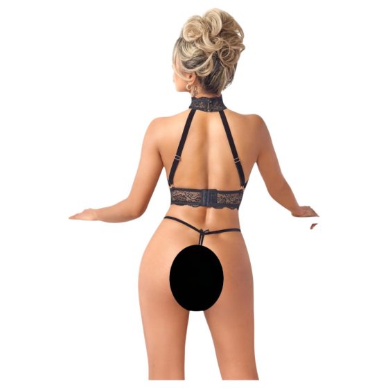 Abierta Fina - Open Chain Lingerie Set (Black)