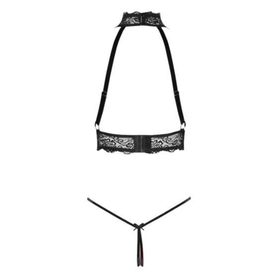 Abierta Fina - Open Chain Lingerie Set (Black)