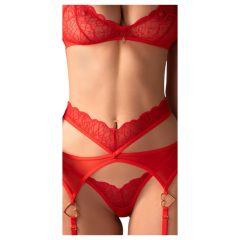 Obsessive Cupid Desir - Lace Lingerie Set (Red)