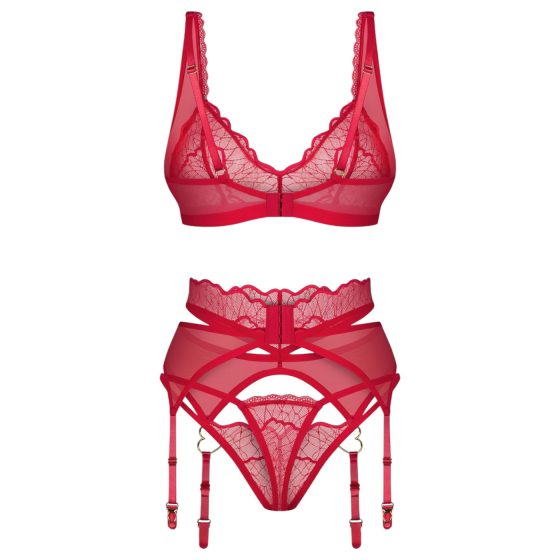 Obsessive Cupid Desir - Lace Lingerie Set (Red)