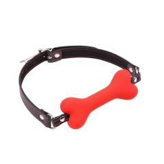 Ida Leather - Bone Shaped Gag (Red)