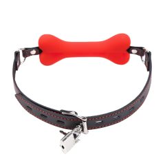 Ida Leather - Bone Shaped Gag (Red)