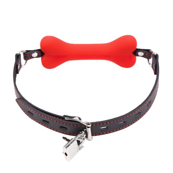 Ida Leather - Bone Shaped Gag (Red)