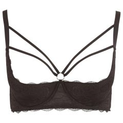 Cottelli Plus Size - Strappy, Ringed Push-Up Bra (Black)