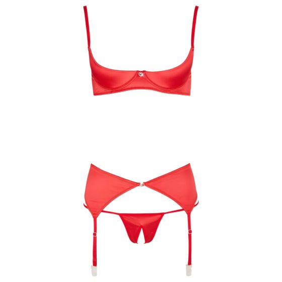 Cottelli - Heart Open Bust Set (Red)