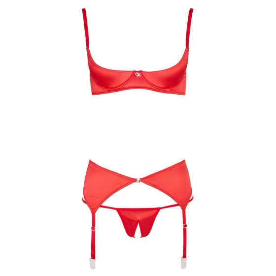 Cottelli - Heart Open Bust Set (Red)