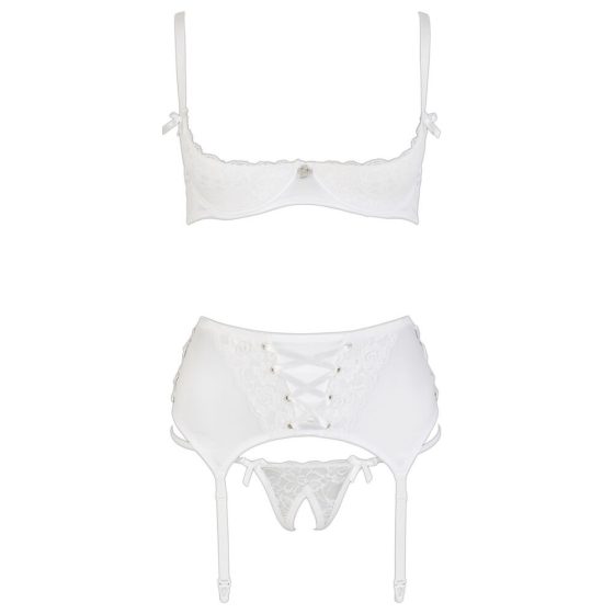 Cottelli - Lace Corset Lift Set (White)