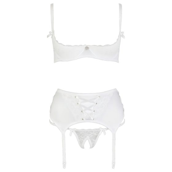 Cottelli - Lace Corset Lift Set (White)