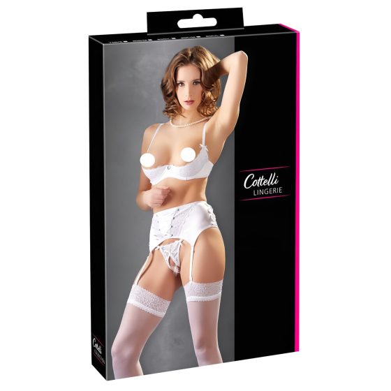 Cottelli - Lace Corset Lift Set (White)