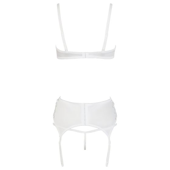 Cottelli - Lace-Up Lifting Bra Set (White)